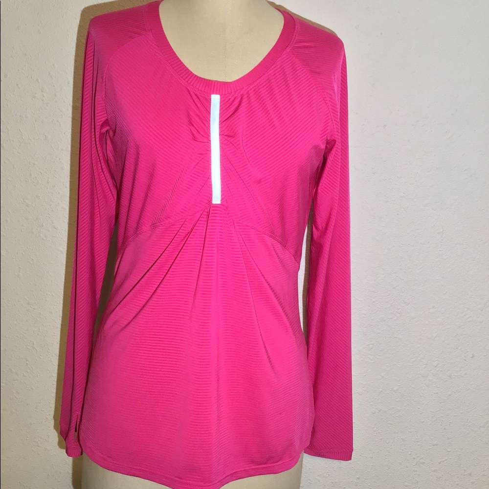 Athleta hot pink long sleeve blouse size medium